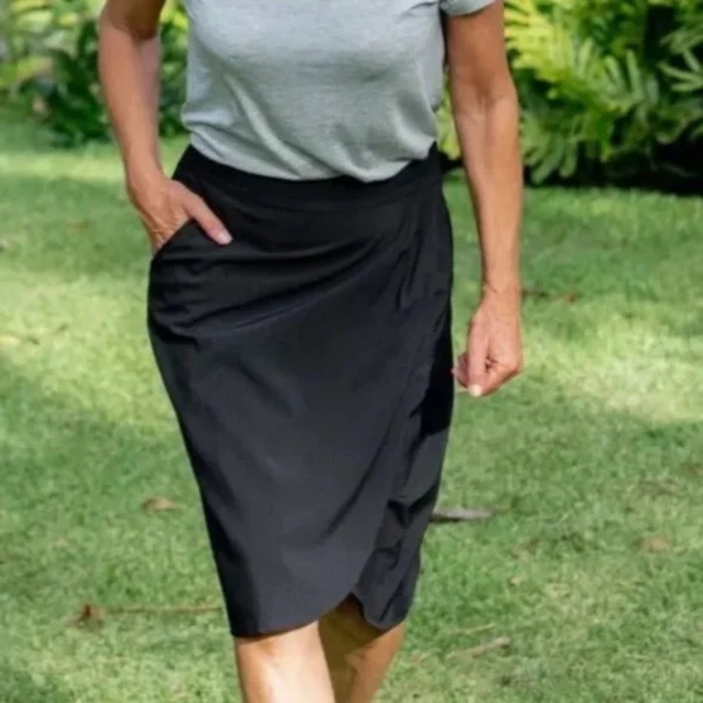 Ripskirt Wrap Skirt Length 3 with Pockets, Black, Size Large